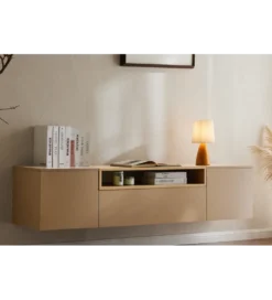Stolik pod TV wiszący LOFT 160 cm beżowa naturalna*Invicta Interior Best