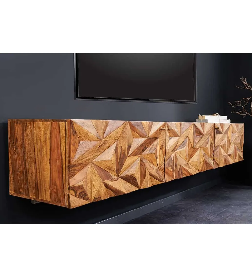 Stolik pod TV wiszący MIRANDA 160 cm drewno sheesham*Invicta Interior
