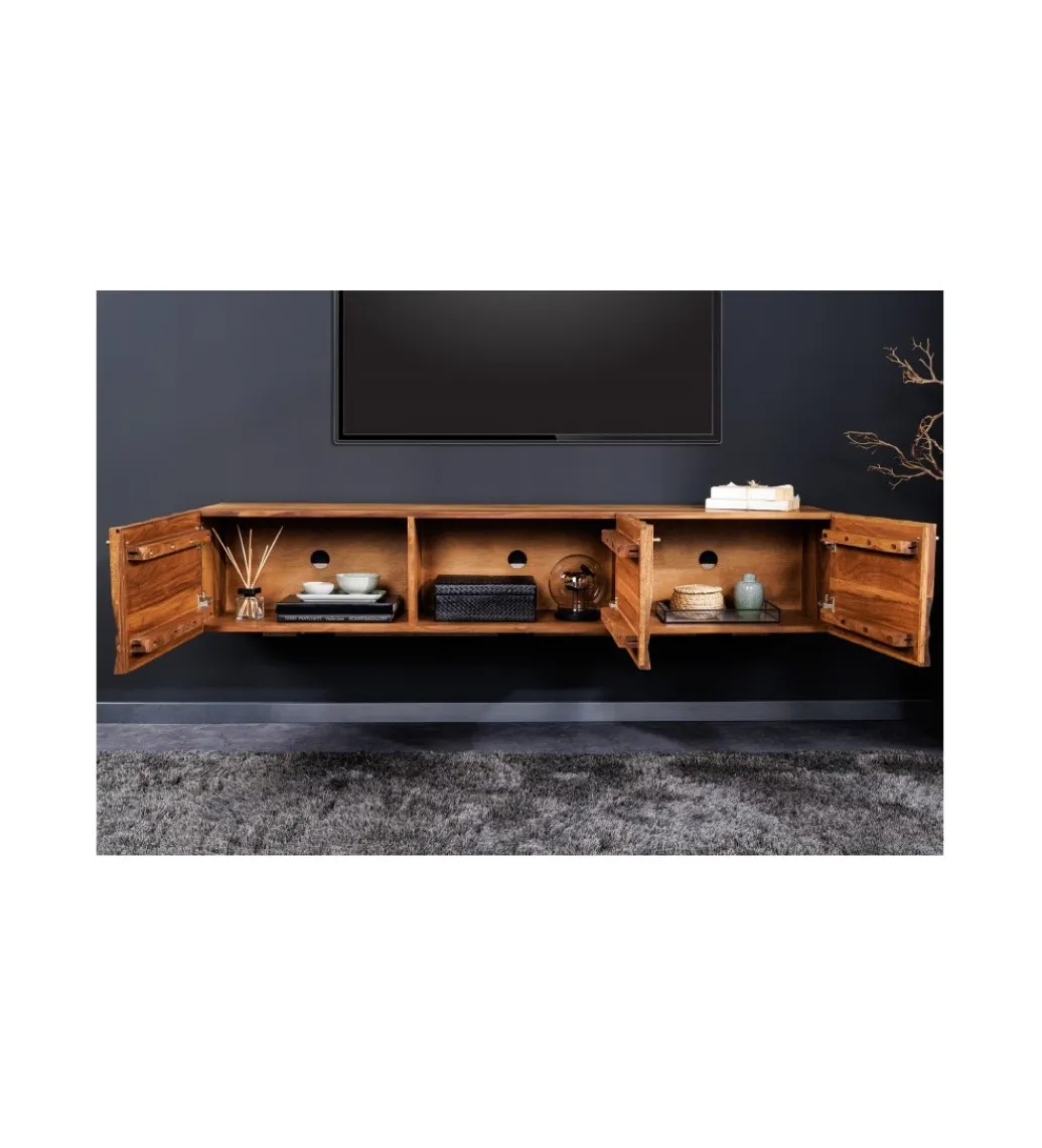Stolik pod TV wiszący MIRANDA 160 cm drewno sheesham*Invicta Interior