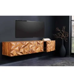 Stolik pod TV wiszący MIRANDA 160 cm drewno sheesham*Invicta Interior