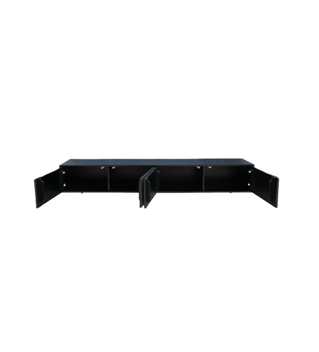 Stolik pod TV wiszący MOUNTAIN SOUL 200 cm drewno akacja czarny*Invicta Interior Online