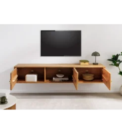 Stolik pod TV wiszący MYSTIC LIVING 160 cm drewno akacja*Invicta Interior Sale