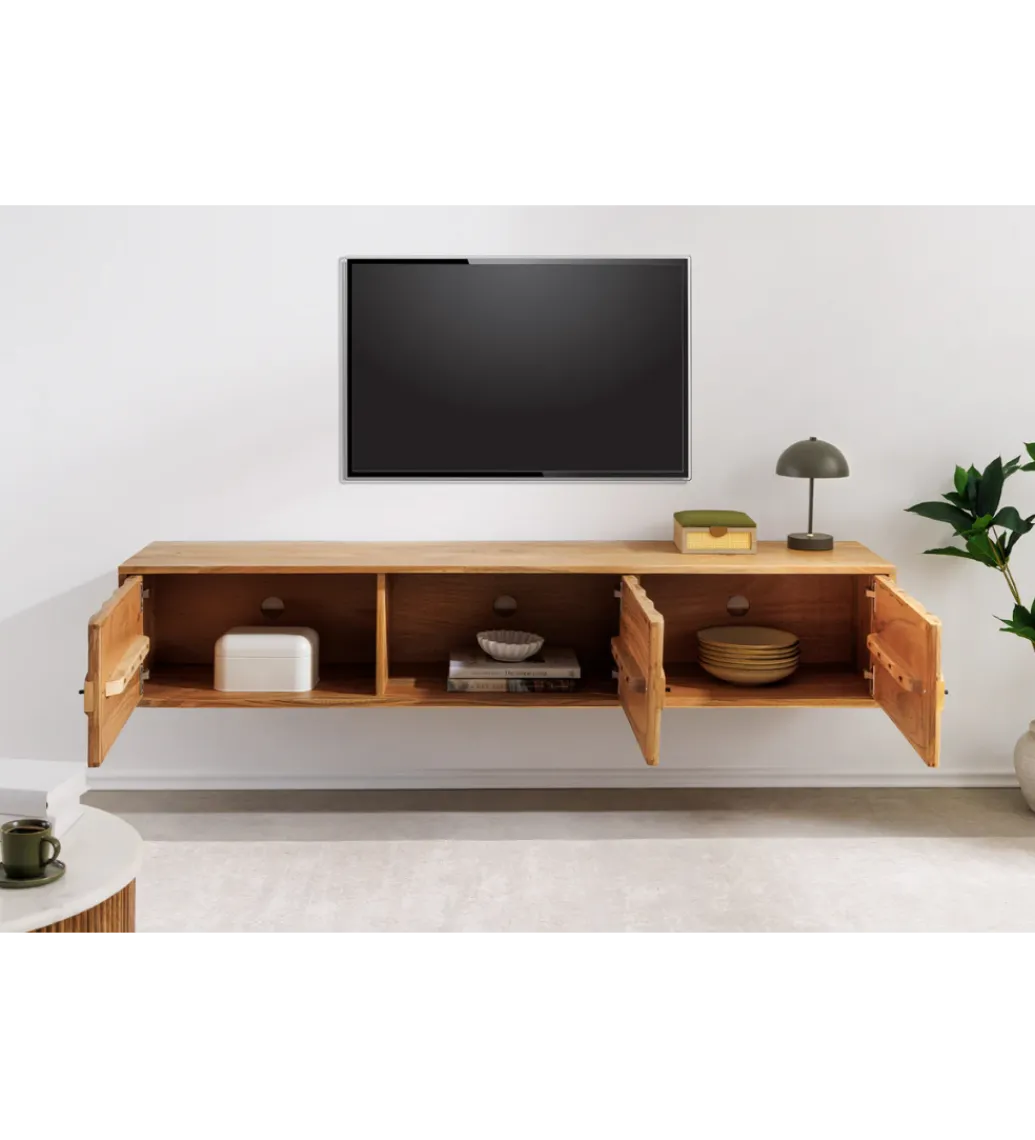 Stolik pod TV wiszący MYSTIC LIVING 160 cm drewno akacja*Invicta Interior Sale