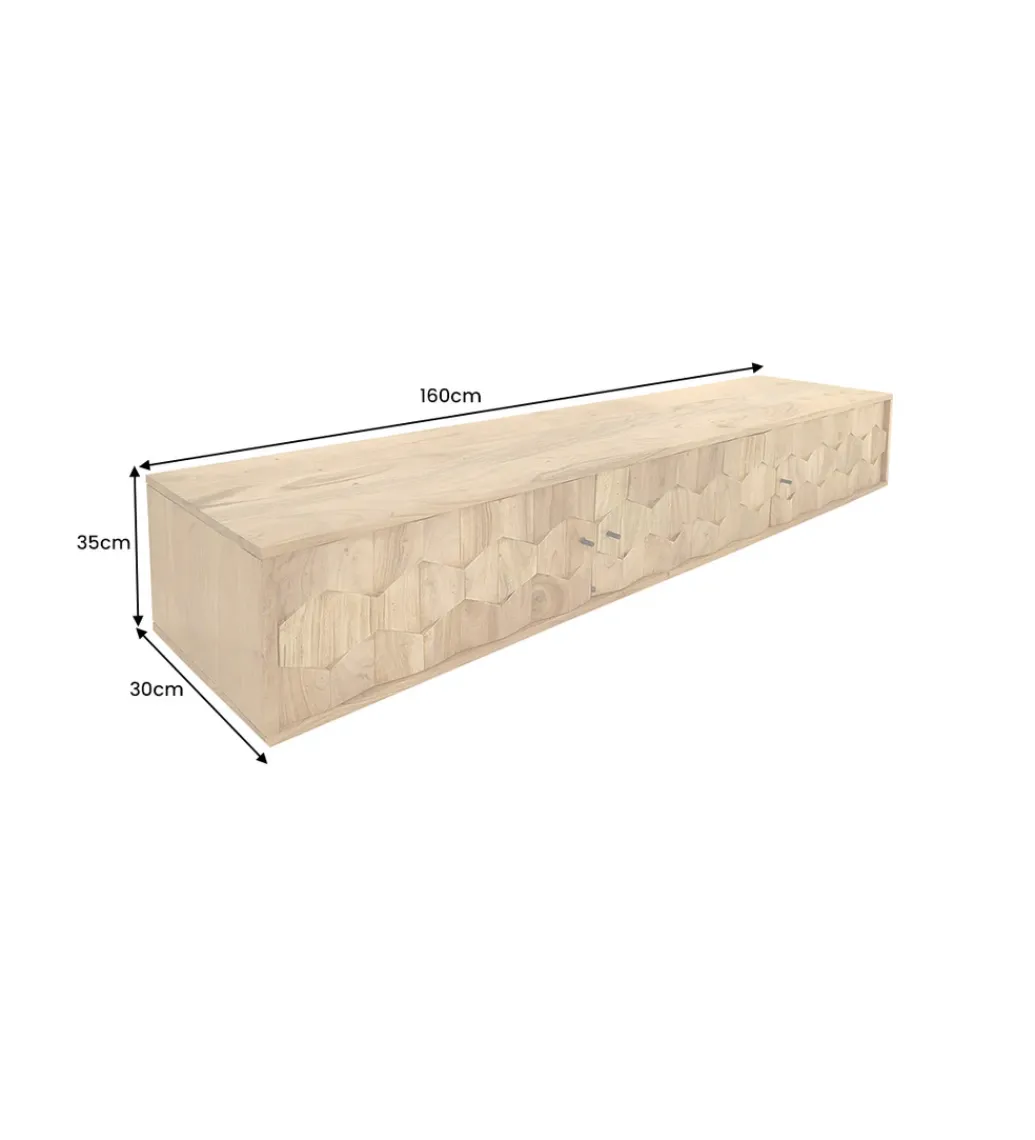 Stolik pod TV wiszący MYSTIC LIVING 160 cm drewno akacja*Invicta Interior Sale