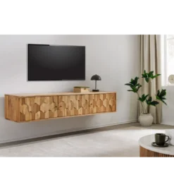 Stolik pod TV wiszący MYSTIC LIVING 160 cm drewno akacja*Invicta Interior Sale