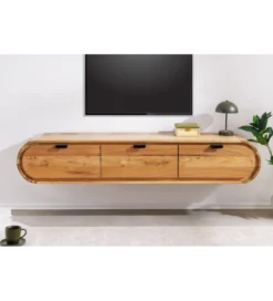 Stolik pod TV wiszący ORGANIC 160 cm drewno akacja*Invicta Interior - przedsprzedaż New
