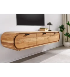 Stolik pod TV wiszący ORGANIC 160 cm drewno akacja*Invicta Interior - przedsprzedaż New