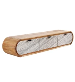 Stolik pod TV wiszący ORGANIC 160 cm drewno akacja kolor kamienia*Invicta Interior Discount