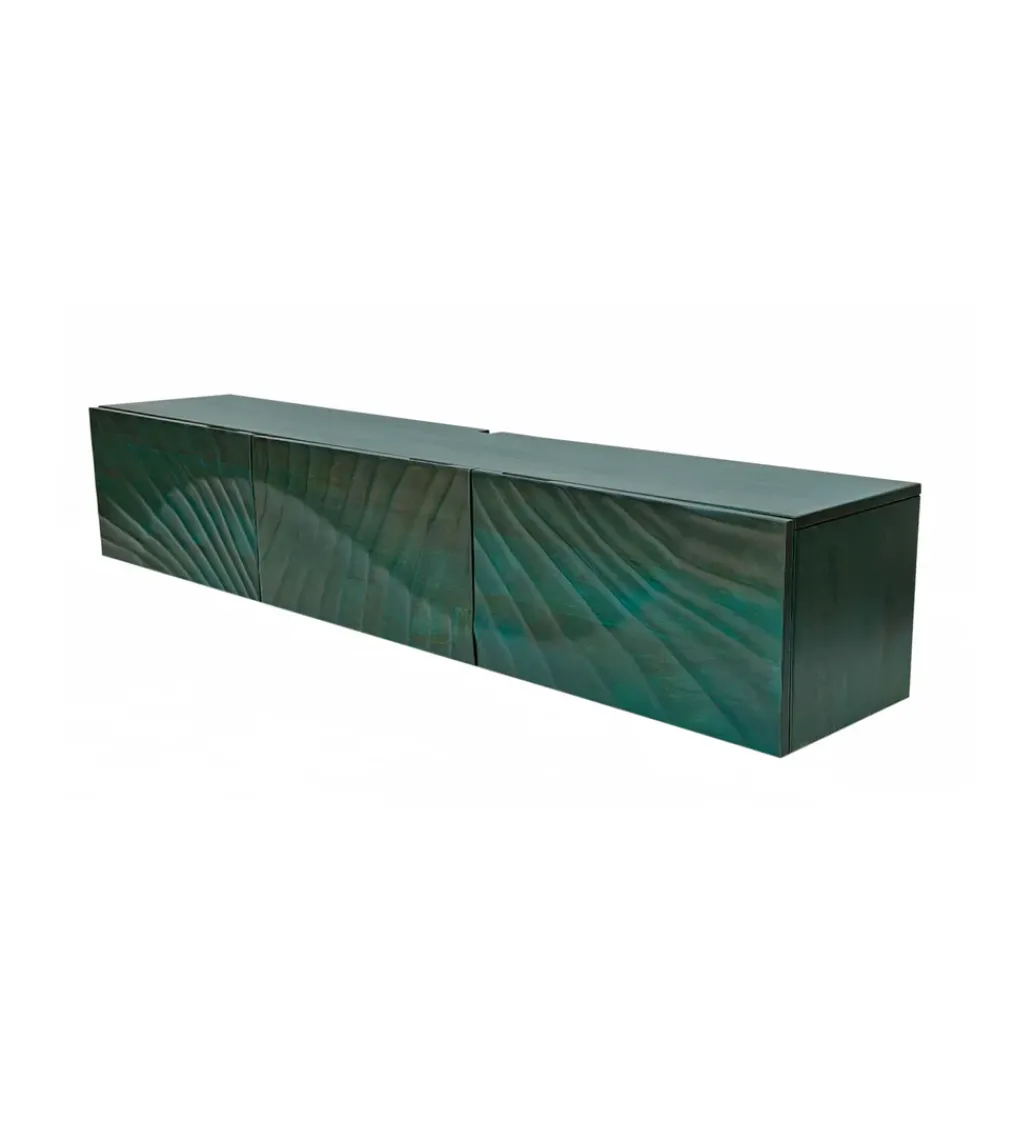 Stolik pod TV wiszący SWEET GOLDEN SUNSET 160 cm drewno mango turkusowy*Invicta Interior