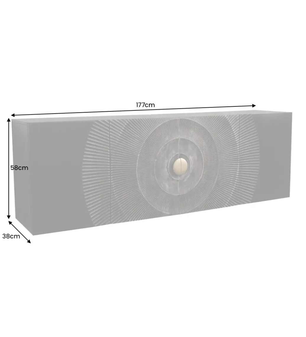 Stolik pod TV wiszący SWEET GOLDEN SUNSET 177 cm drewno mango*Invicta Interior