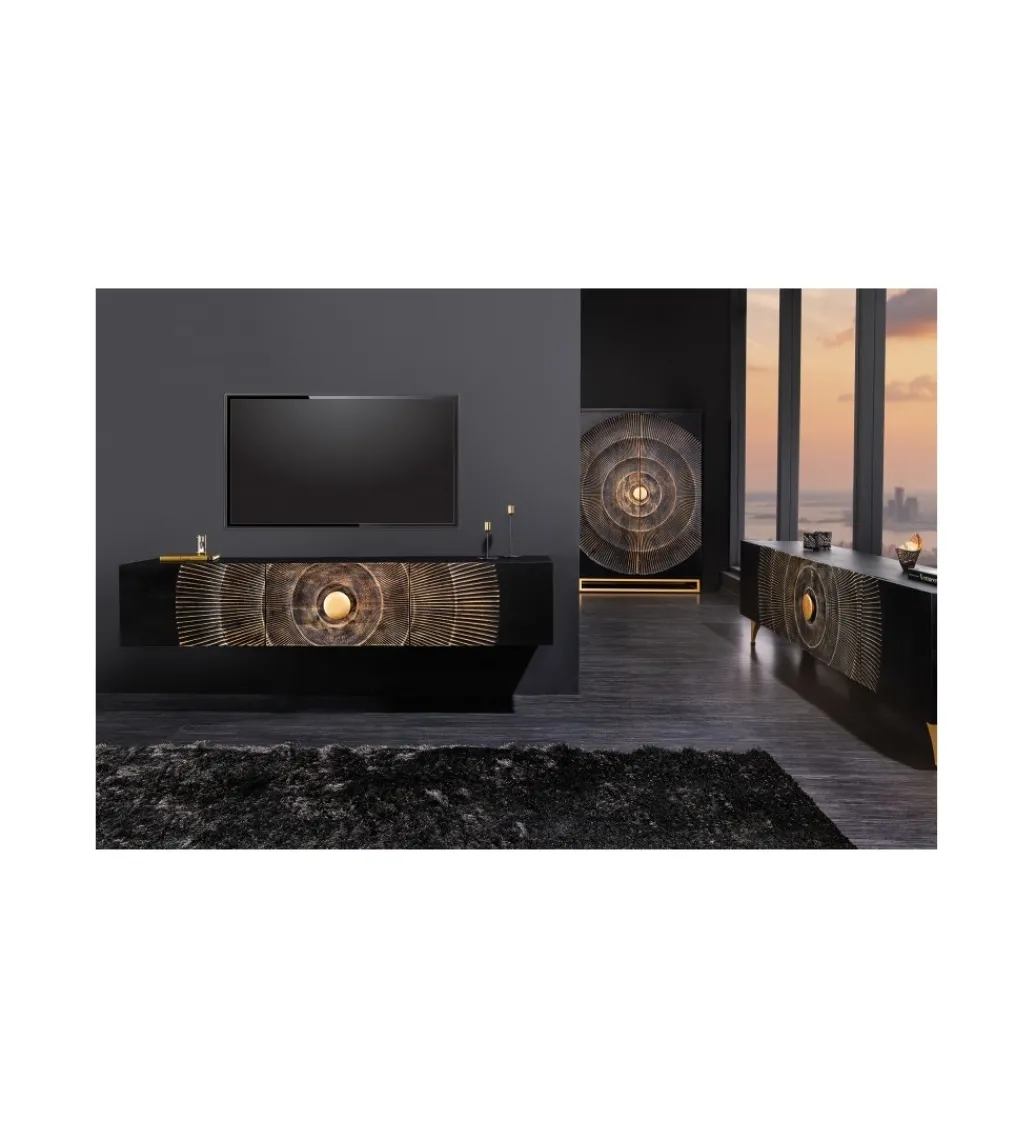 Stolik pod TV wiszący SWEET GOLDEN SUNSET 160 cm drewno mango*Invicta Interior New