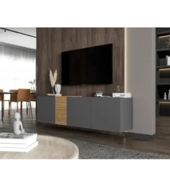 Stolik pod TV wiszący VANTA 160 cm antracyt mat*Polski Design ML Sale