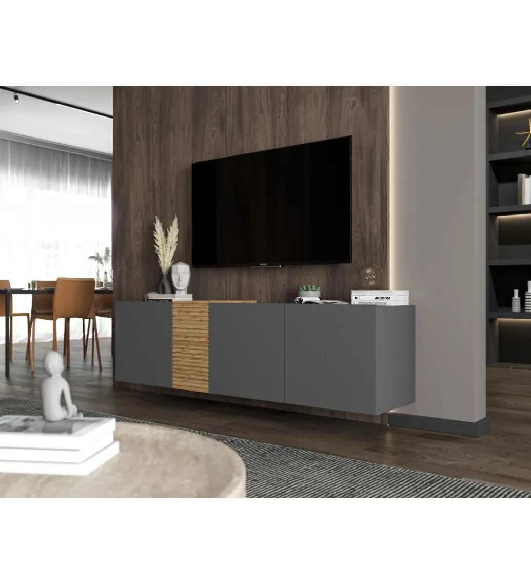 Stolik pod TV wiszący VANTA 160 cm antracyt mat*Polski Design ML Sale