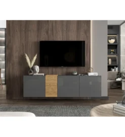Stolik pod TV wiszący VANTA 160 cm antracytowy*Polski Design ML Discount