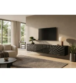 Stolik pod TV wiszący ZEUS Scorpion 200 cm drewno mango*Invicta Interior Best