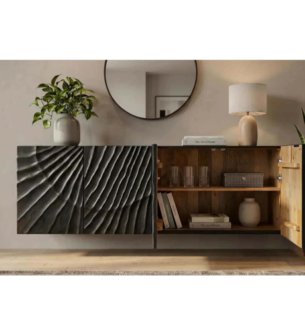 Stolik pod TV wiszący ZEUS Scorpion 177 cm drewno mango*Invicta Interior Online