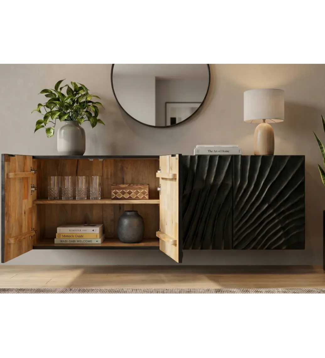 Stolik pod TV wiszący ZEUS Scorpion 177 cm drewno mango*Invicta Interior Online