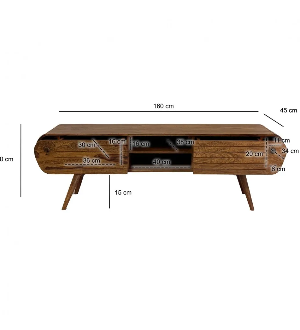 Stolik pod TV WOHNLING 160 cm drewno sheesham*WOHNLING, GERMANY Outlet