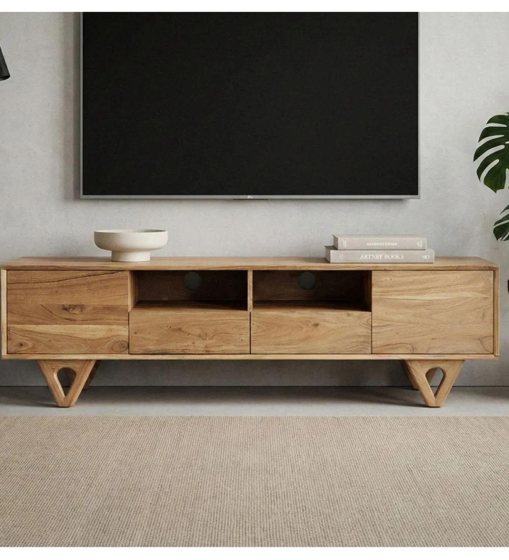 Stolik pod TV WOHNLING 160 cm drewno akacja*WOHNLING, GERMANY New