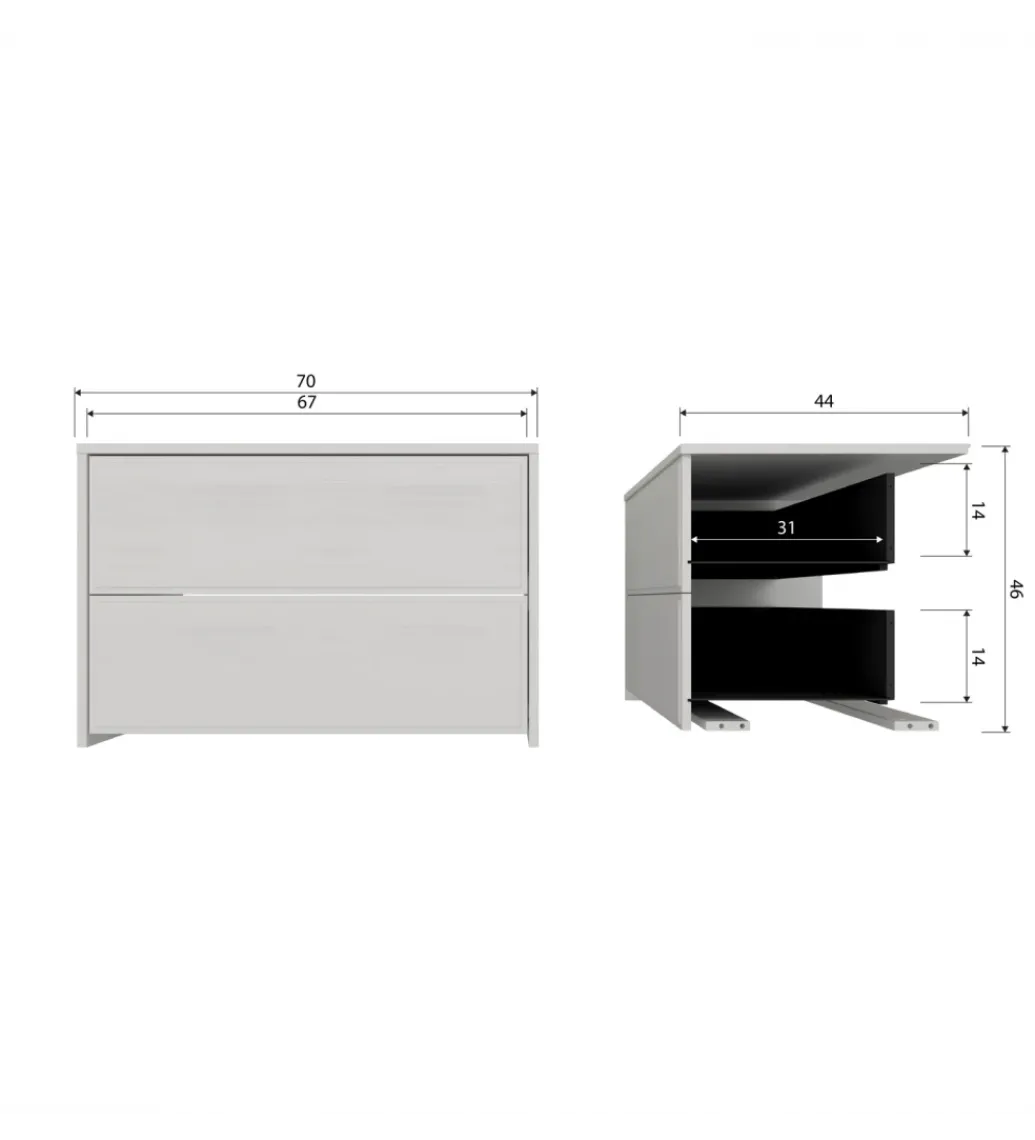 Stolik pod TV YISSA 70 cm szara*WOOOD Online