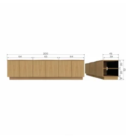 Stolik pod TV ZUMA 200 cm drewno dębu naturalna*WOOOD New