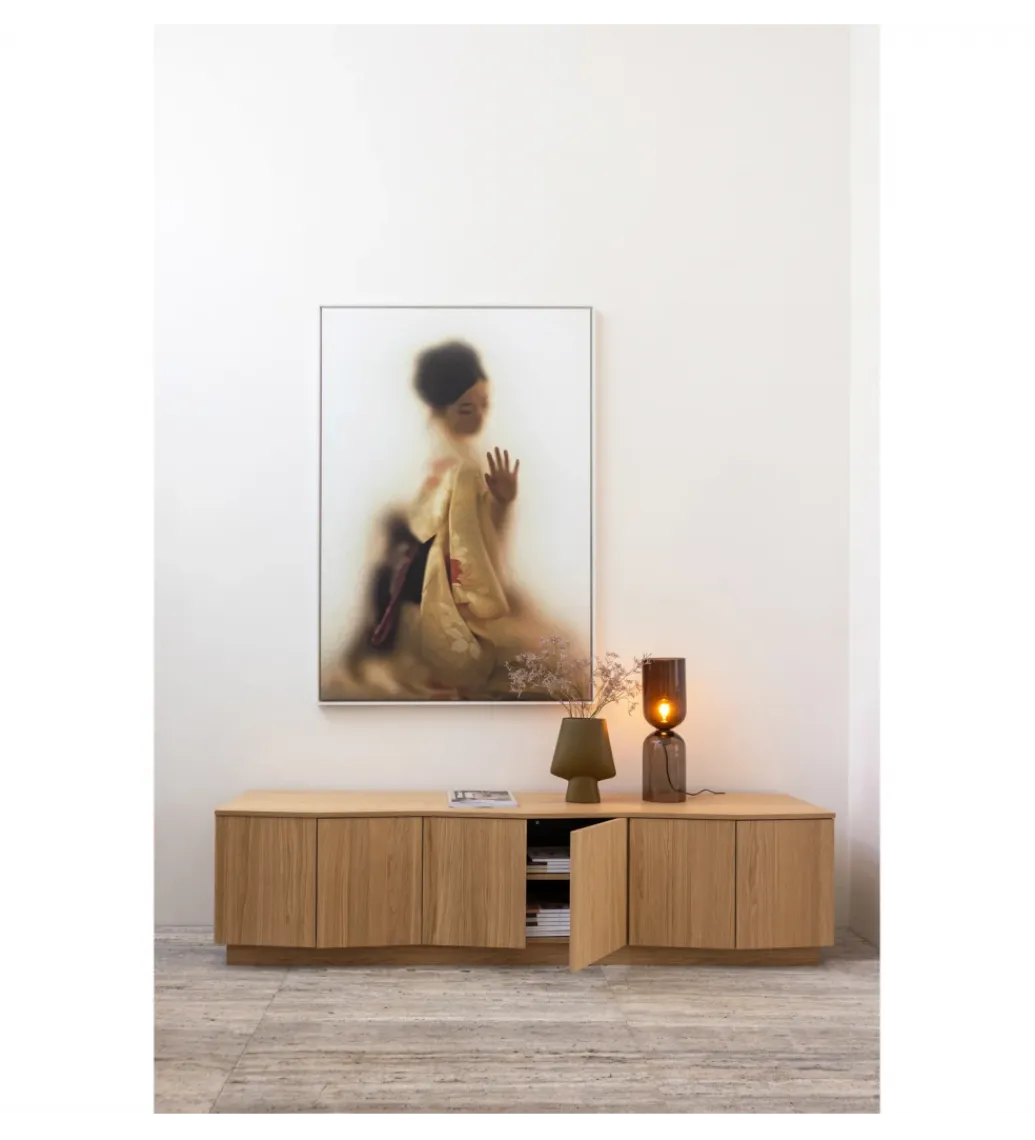 Stolik pod TV ZUMA 200 cm drewno dębu naturalna*WOOOD New