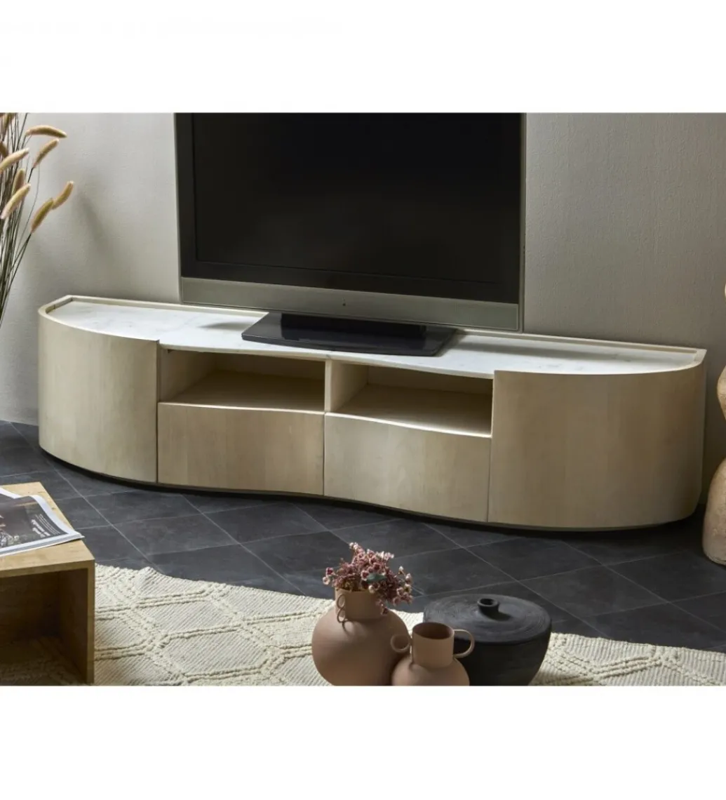 Stolik TV ISHAQ 180 cm drewno mango*Imeri Sale