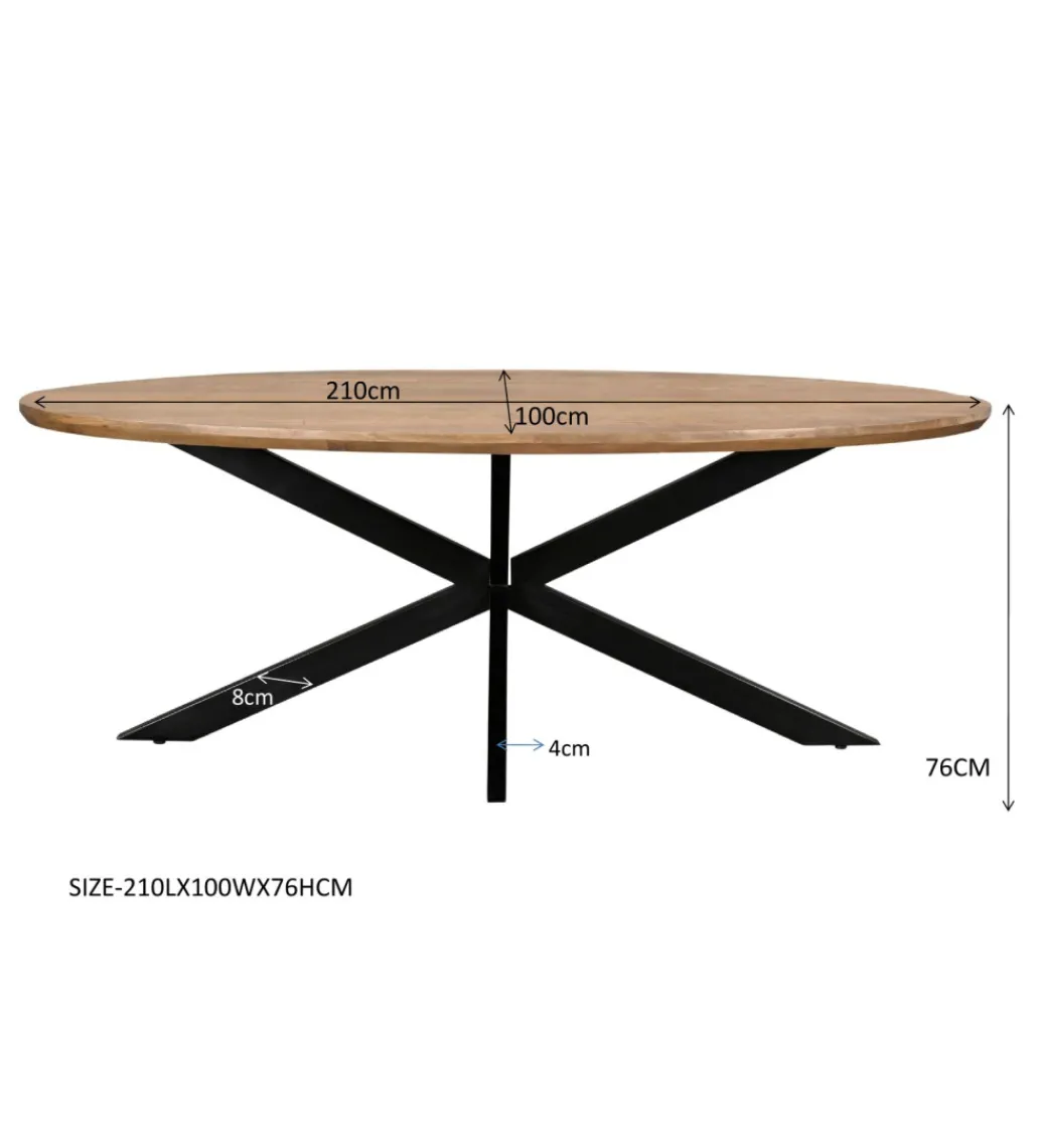 Stół owalny JESPER 210 cm drewno mango*LF-Design Clearance