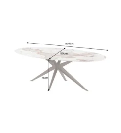 Stół owalny PANDORA 220 cm ceramika w optyce kamienia*Invicta Interior Hot