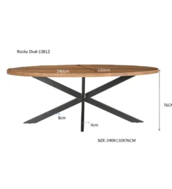 Stół owalny ROCKY 240 cm drewno mango*LF-Design New