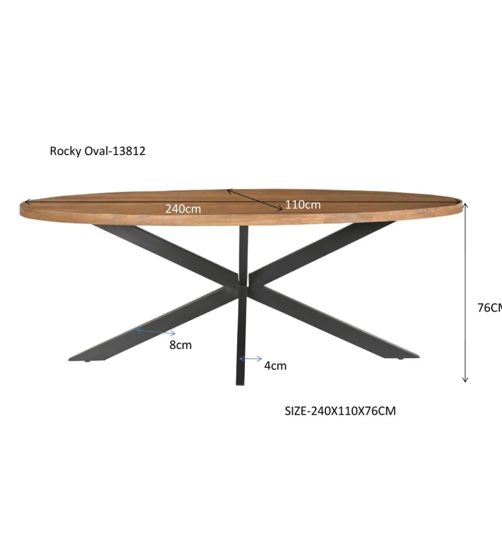 Stół owalny ROCKY 240 cm drewno mango*LF-Design New