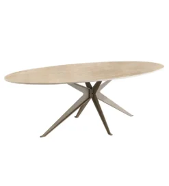 Stół owalny TRAVERTIN 220 cm ceramika w optyce trawertynu*Invicta Interior Outlet