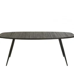 Stół owalny ZAMBIA 200 cm drewno teak czarny*J-Line New