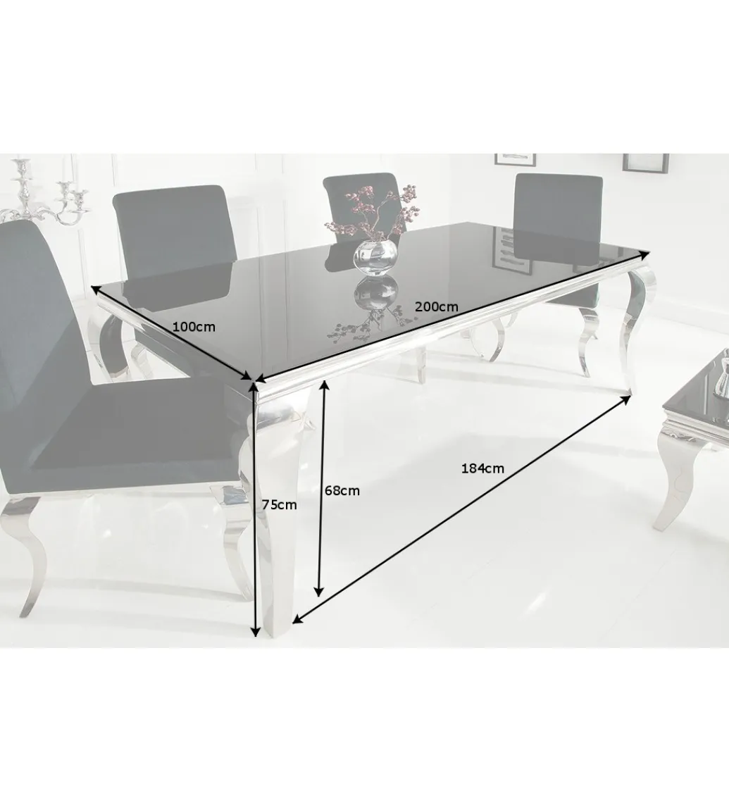 Stół OXANA Modern Barock 200 cm czarny*Invicta Interior