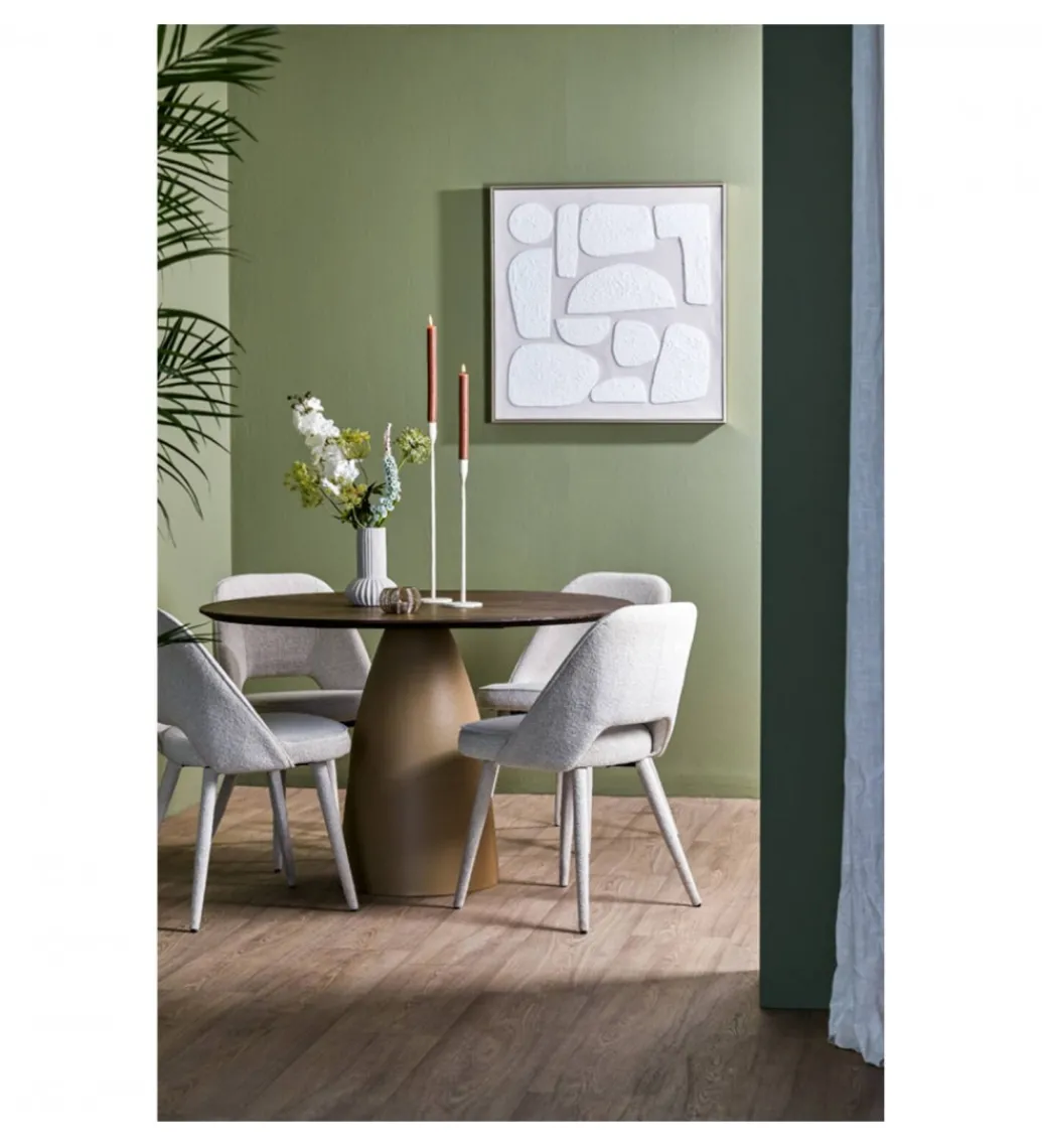 Stół PALMIRA 120 cm naturalny beżowy mat*L&L Outlet
