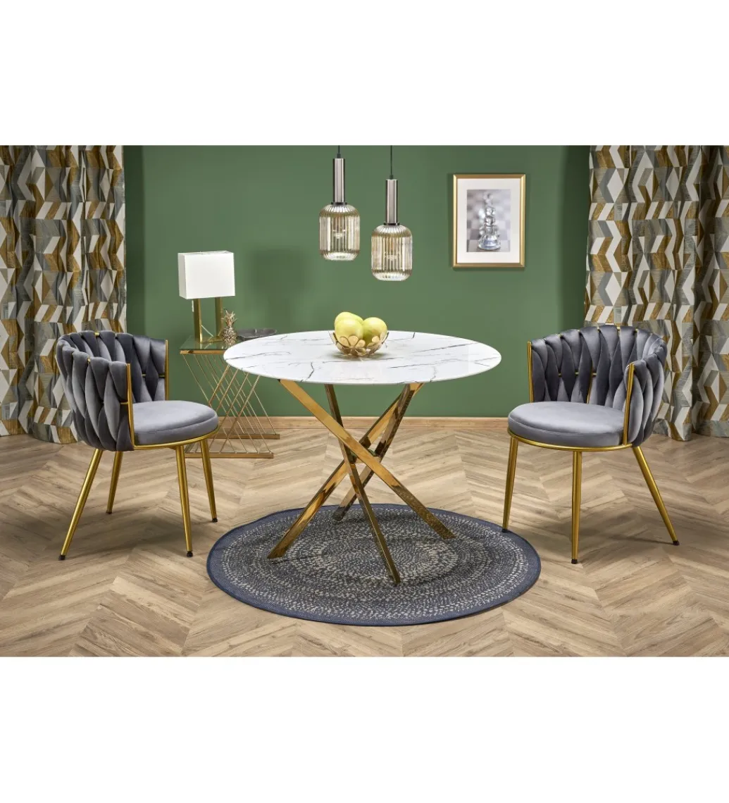 Stół RAYMOND II 100 cm w optyce białego marmuru*Halmar Discount