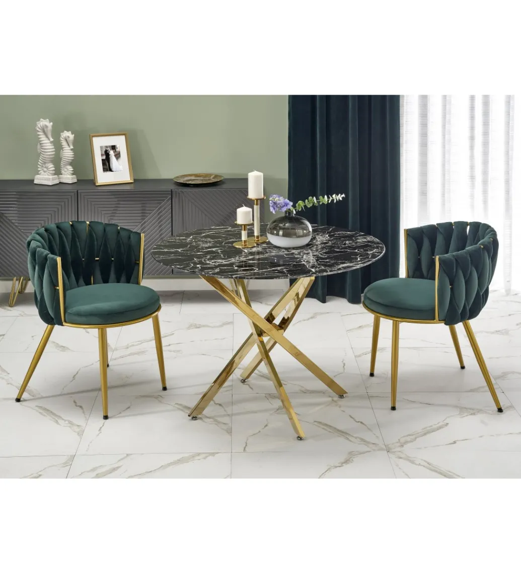 Stół RAYMOND II 100 cm w optyce czarnego marmuru*Halmar Outlet