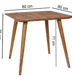 Stół REPA 80 cm drewno shesham*WOHNLING, GERMANY Hot
