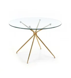 Stół RONDO 100 cm transparentny*Halmar Outlet