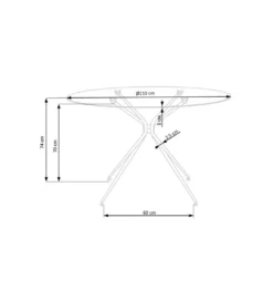 Stół RONDO 100 cm transparentny*Halmar Outlet
