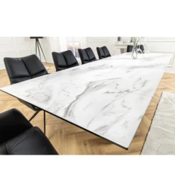 Stół rozkładany AMININ 180 cm - 260 cm ceramika w optyce białego marmuru*Invicta Interior Discount