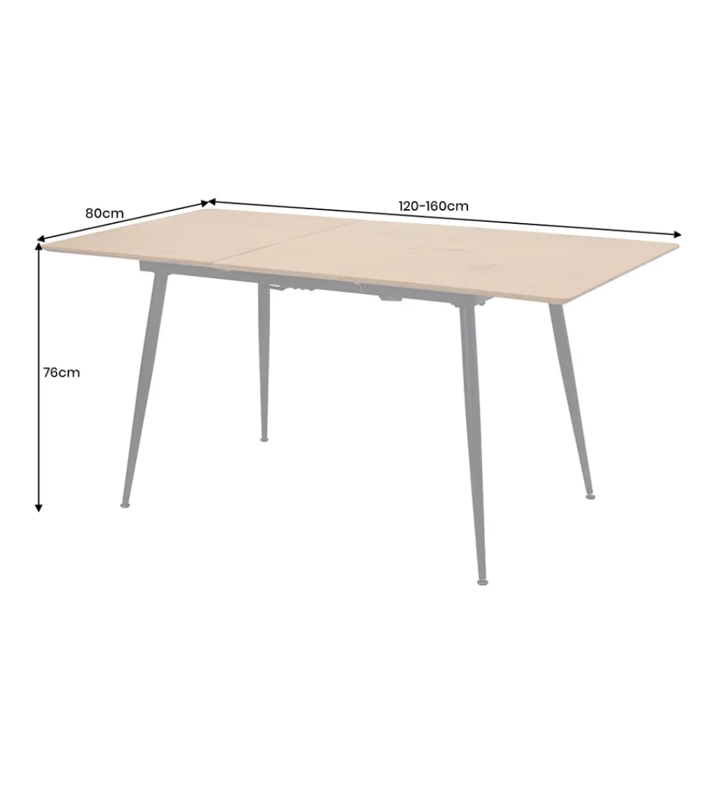 Stół rozkładany APARTMENT od 120 do 160 cm naturalny*Invicta Interior