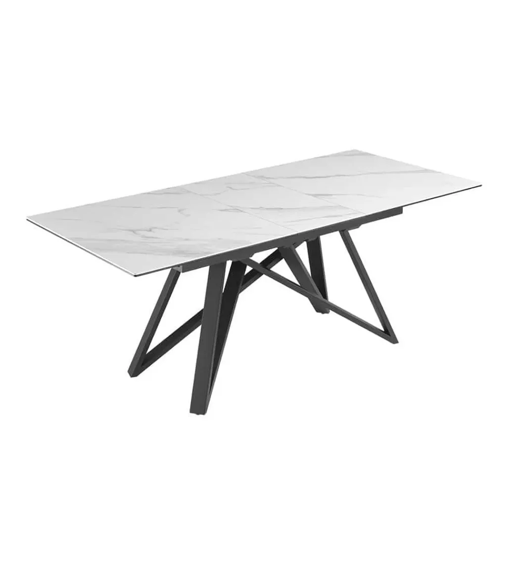 Stół rozkładany ATLAS 160 do 200 cm ceramika biała*Invicta Interior