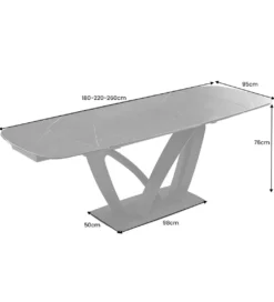 Stół rozkładany BLACKLIGHT 180 cm - 260 cm ceramika w optyce grafitowego marmuru*Invicta Interior Sale