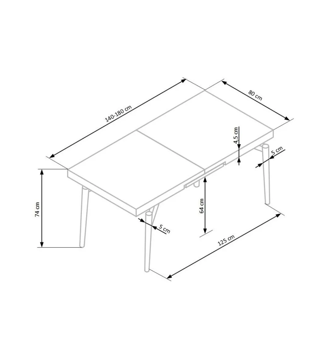Stół rozkładany CAMBELL 140 cm - 180 cm w kolorze dąb naturalny*Halmar Outlet