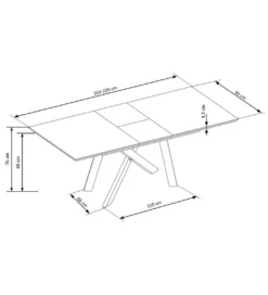 Stół rozkładany CAPITAL 160 cm - 200 cm w kolorze dąb złoty*Halmar Best