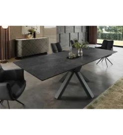 Stół rozkładany ceramiczny ETERNITY 160 do 200 cm grafitowo-szary*Invicta Interior Online