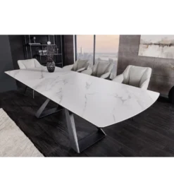 Stół rozkładany CONCORD 180 do 230 cm ceramika w optyce białego marmuru*Invicta Interior Best