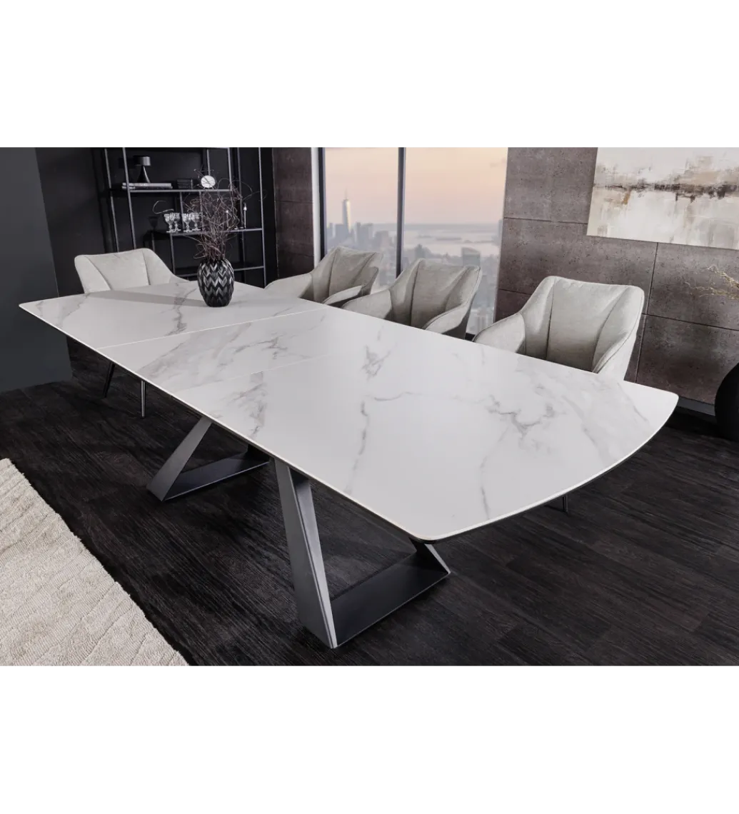 Stół rozkładany CONCORD 180 do 230 cm ceramika w optyce białego marmuru*Invicta Interior Best