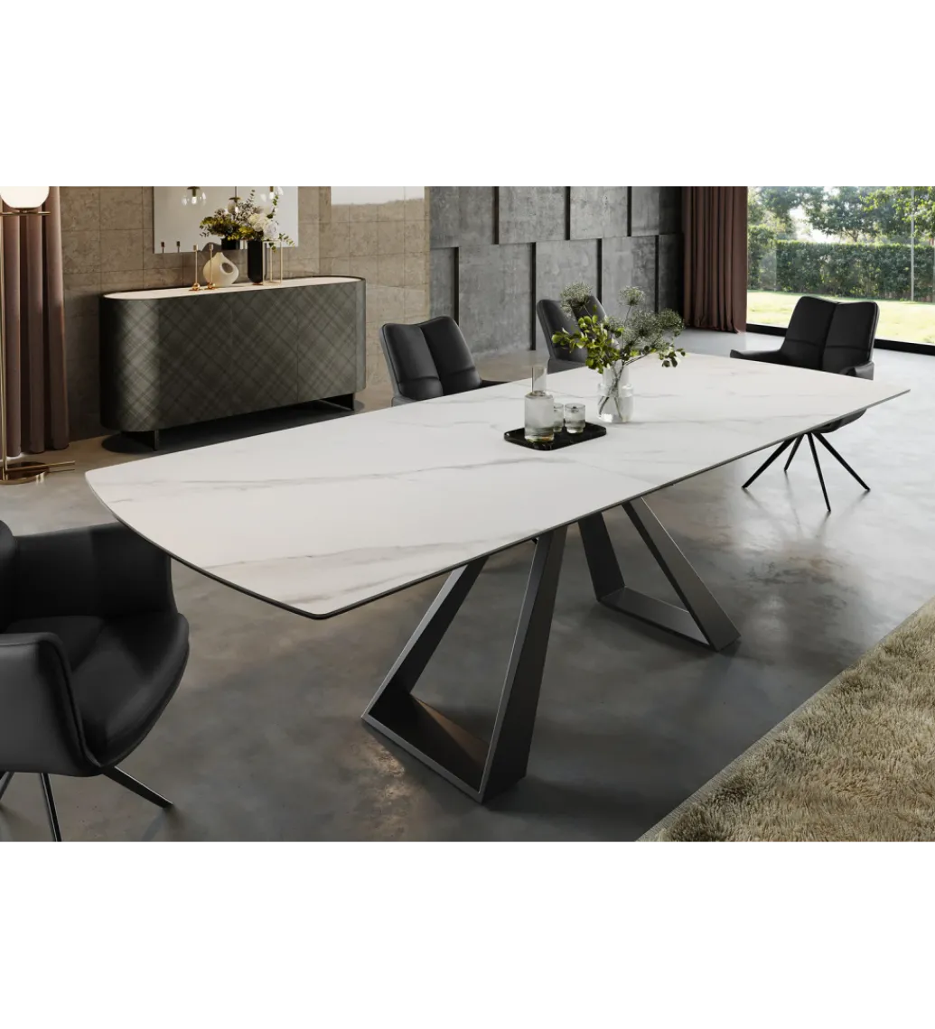 Stół rozkładany CONCORD 180 do 230 cm ceramika w optyce białego marmuru*Invicta Interior Best